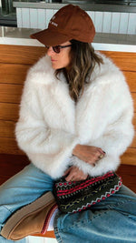 White Faux Fur Cropped Jacket