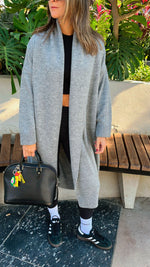 Grey Knitted Maxi Cardigan