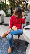 PREORDER Red Scarlet Striped Knit