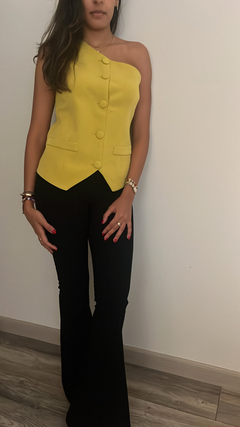 Yellow Business Girl One Shoulder Vest