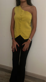 Yellow Business Girl One Shoulder Vest