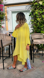 Yellow Linen Breezy High low Dress