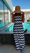 Blue Escape Strapless Dress