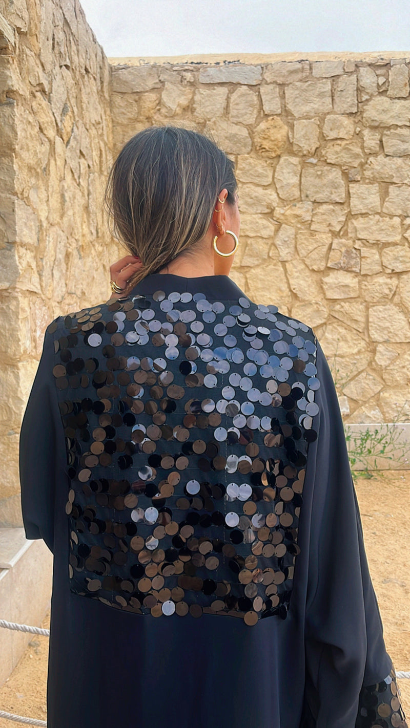 Black Fancy Embellished Kimono