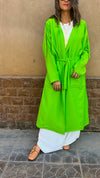 Neon Lime Trench Detail Kimono