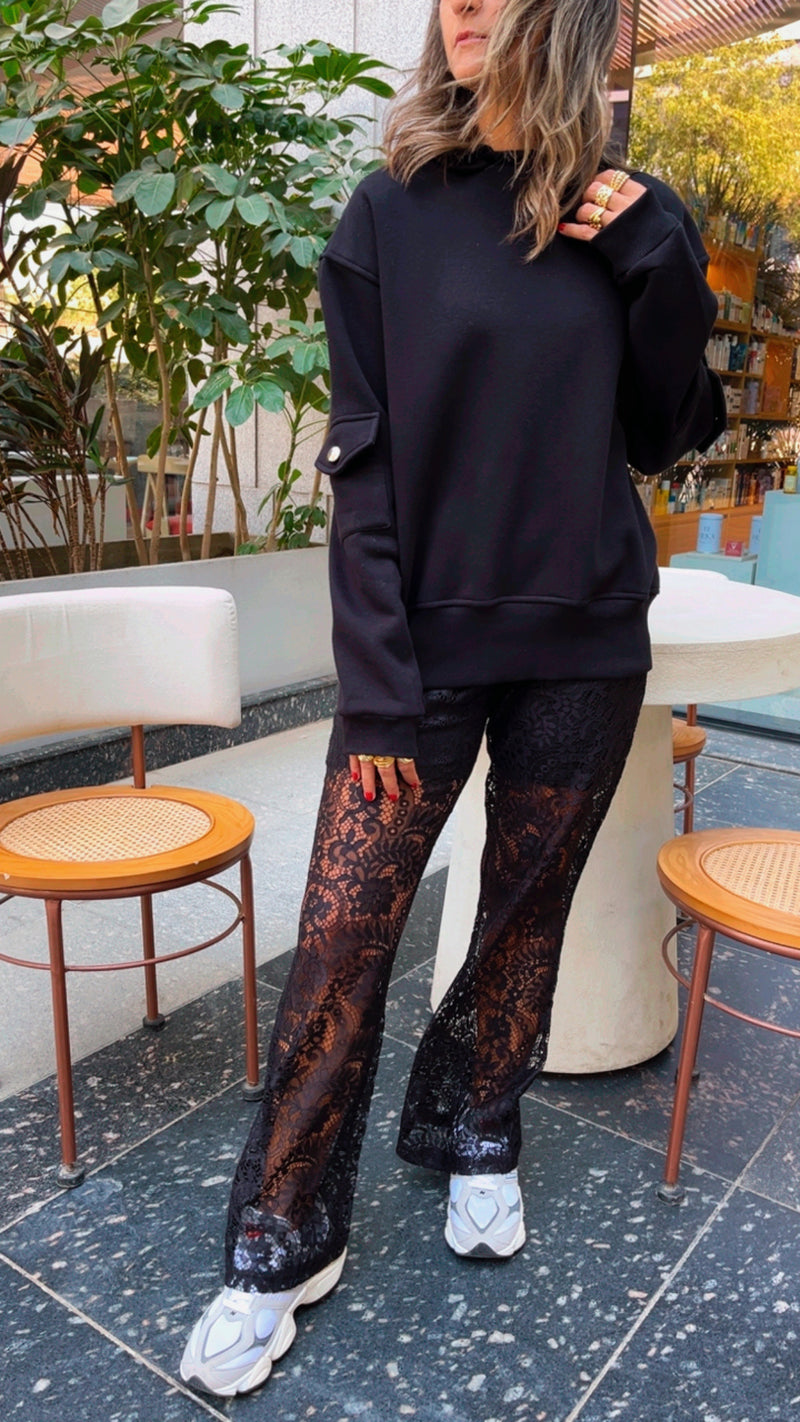 Black Lace Pants