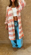 Orange Rainbow Fuzz Wool Cardi