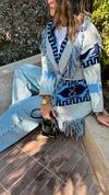 Grey Belted Fringe Hobo Knit Cardi