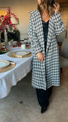 Tweed Checkered Longline Coat