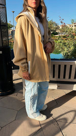 Beige Colorblock Oversized Jacket