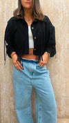 Black Fringed Cowboy Jacket