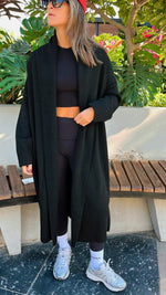 Black Knitted Maxi Cardigan