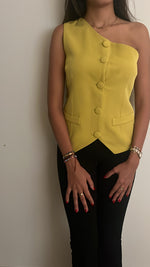 Yellow Business Girl One Shoulder Vest