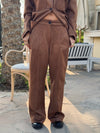 Camel Suede tailored Utility Pants