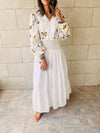 Yellow Spring Bloom Embroidered Dress