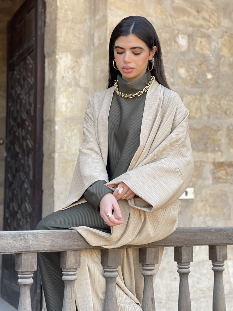 Beige Thick Kimono