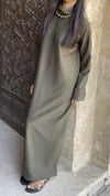 Olive Fleece Lined Dress