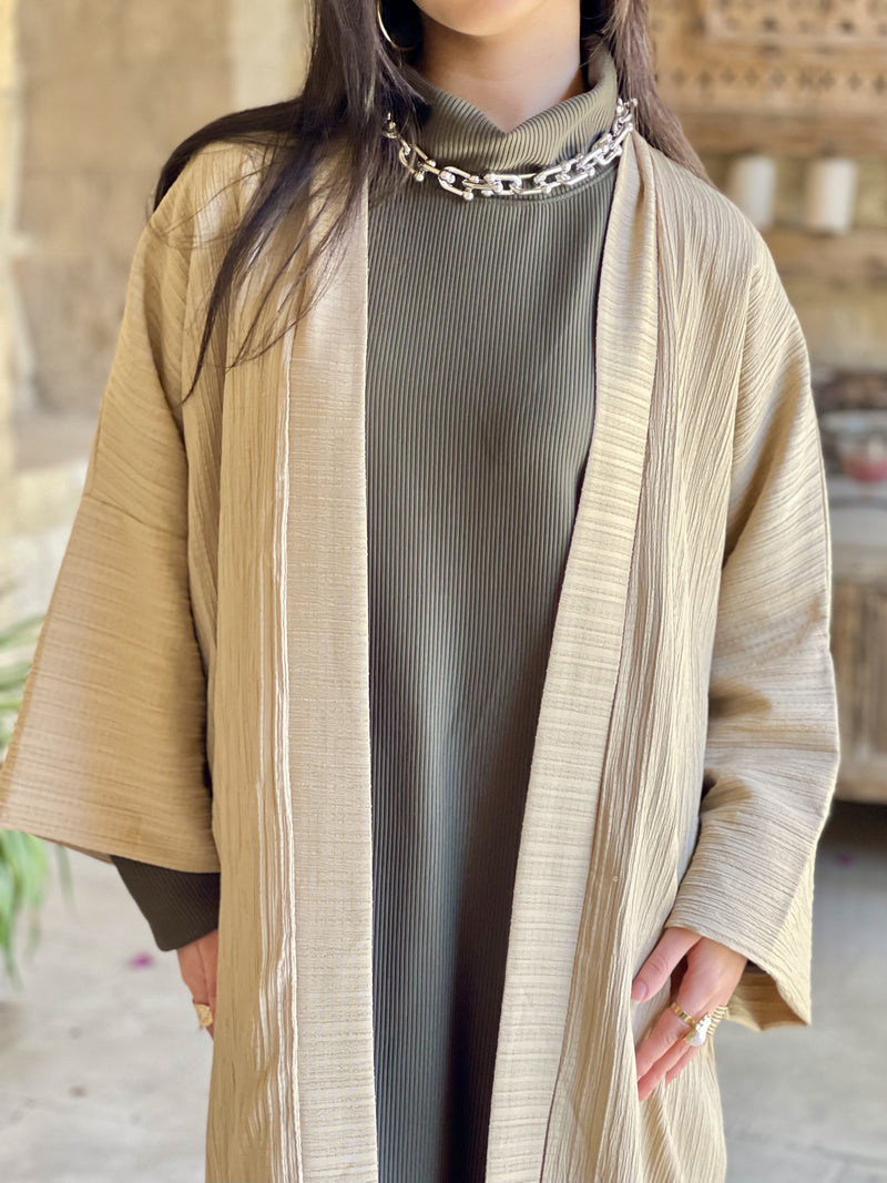 Beige Thick Kimono