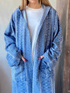 Blue Nomadic Printed Hooded Cardigan