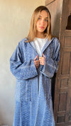 Blue Nomadic Printed Hooded Cardigan