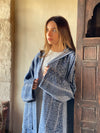 Blue Nomadic Printed Hooded Cardigan