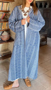 Blue Nomadic Printed Hooded Cardigan