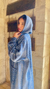 Blue Nomadic Printed Hooded Cardigan