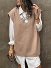 Beige Preppy High Low Vest