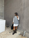 Grey Preppy High Low Vest