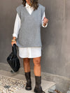 Grey Preppy High Low Vest