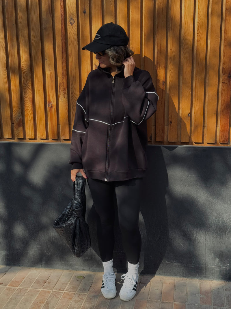 Black Retro Butter Soft Zip Up