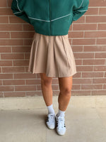 Beige Preppy School Girl Skirt