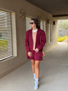 Burgundy Preppy School Girl Skirt