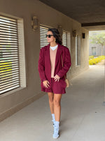 Burgundy Preppy School Girl Skirt