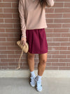 Burgundy Preppy School Girl Skirt