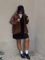 Chocolate Brown Retro Butter Soft Zip Up