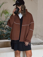 Chocolate Brown Retro Butter Soft Zip Up