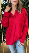 Red Braided Cable Knitwear