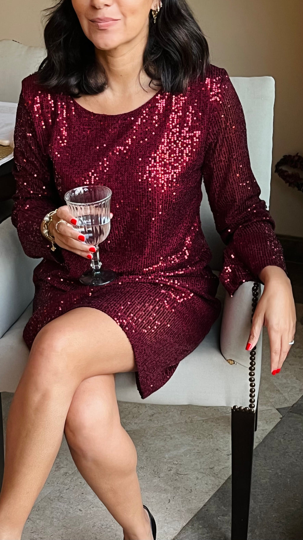 Burgundy Party At The Disco Dress