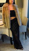 Cafe Faux Fur Long Jacket