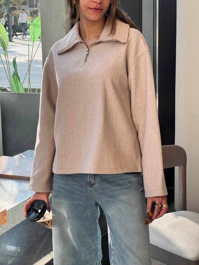 Beige Everyday Essential Sweater