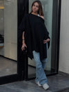 Black Asymmetrical Poncho