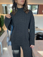 Dark Grey Cable Knit Set