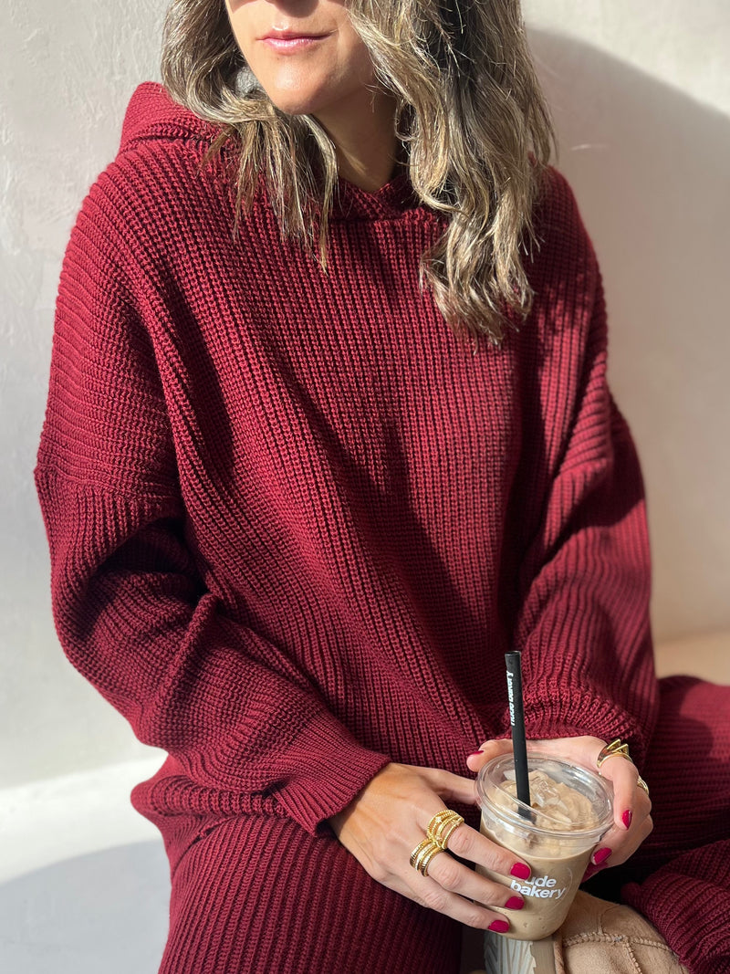 Burgundy Knit Set