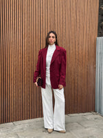 Burgundy Sophisticated Oversize Blazer