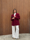 Burgundy Sophisticated Oversize Blazer