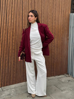 Burgundy Sophisticated Oversize Blazer