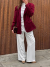 Burgundy Sophisticated Oversize Blazer