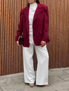 Burgundy Sophisticated Oversize Blazer