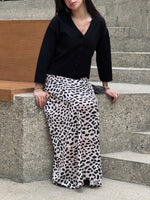 Leopard Satin Skirt